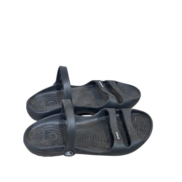 Crocs Cleo II Sandal Womens Size 5 Black Double Strap Slide Slingback Beach - Picture 1 of 6